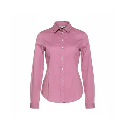 Pre-Owned Burberry Women's Brit Pink Stretch Cotton Button Front Shirt