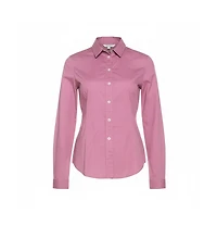 Pre-Owned Burberry Women's Brit Pink Stretch Cotton Button Front Shirt
