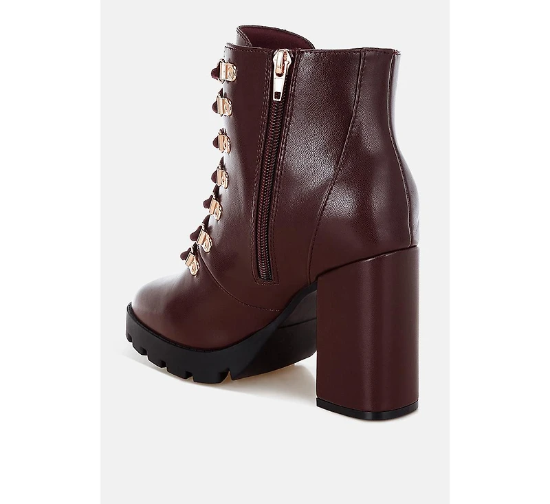 Womens hamiltons lace up block heel boots
