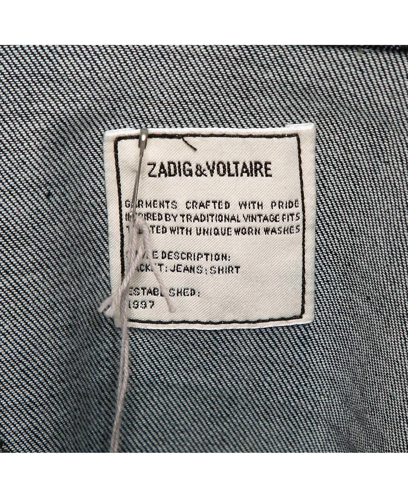 Pre-Owned Zadig & Voltaire Women's Pre-Owned Zadig and Voltaire Blue Denim Button Front Base Brut Jacket