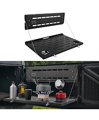 Mecale Tailgate Drop Down Table for 2021-2025 Ford Bronco, Carbon Steel Foldable Molle Panel, 88 lbs Load Capacity