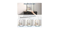 gaomon Makeup Vanity Desk with Lights and Mirror, Modern Dressing Table 2 Drawers & 3-Drawer Cabinet, Adjustable Led Lighting Wood