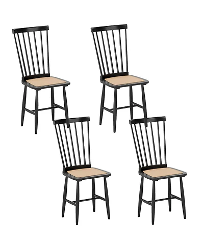Costway Dining Chairs with Pe Rattan Seats for Dining Room, Kitchen, Restaurant