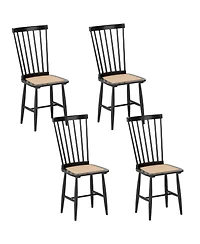 Costway Dining Chairs with Pe Rattan Seats for Dining Room, Kitchen, Restaurant