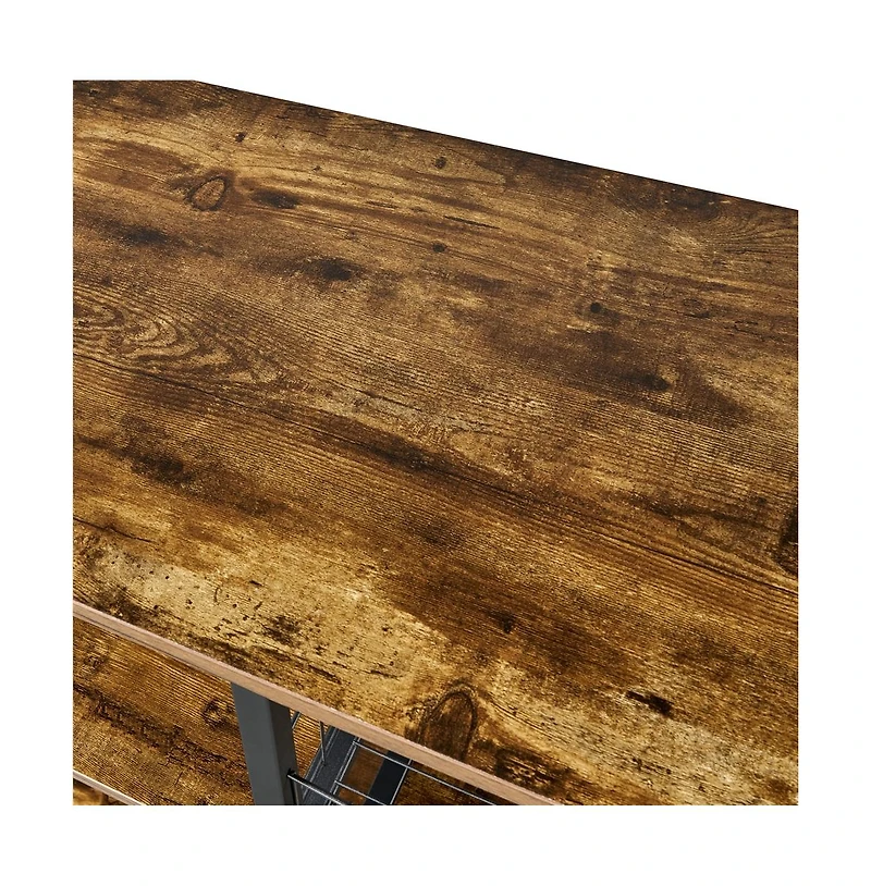 Yaheetech 35.5x15.5x33 inches Industrial Rustic Kitchen Baker's Rack Rustic Brown