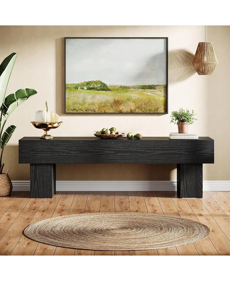 Tribesigns 63" Tv Stand, Farmhouse Entertainment Center, Low Tv Console Table