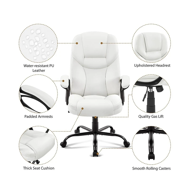Yaheetech Faux Leather Executive Office Chair Computer Desk Chair