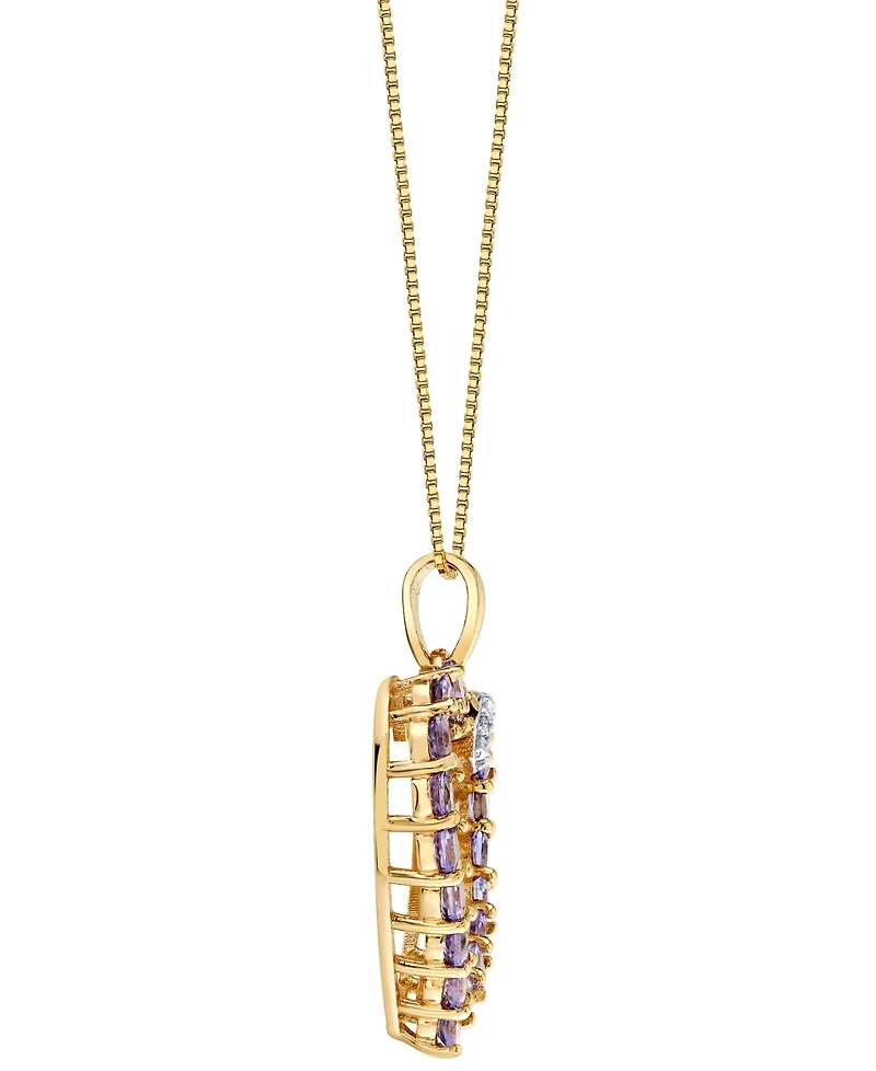 Macy's Tanzanite (1-1/4 ct. t.w.) & Diamond Accent Heart Pendant Necklace in 10k Yellow Gold