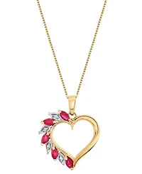 Macy's Ruby (5/8 ct. t.w.) & Diamond Accent Pendant Necklace in 10k Yellow Gold