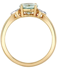 Macy's Aquamarine (1-9/10 ct. t.w.) & Diamond Accent Ring in 10k Yellow Gold