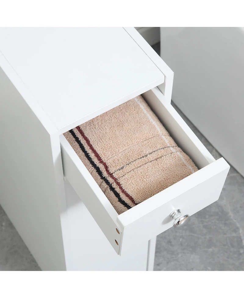 Homcom Wooden Narrow Modern Bathroom Furniture Cabinet,