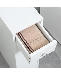 Homcom Wooden Narrow Modern Bathroom Furniture Cabinet,