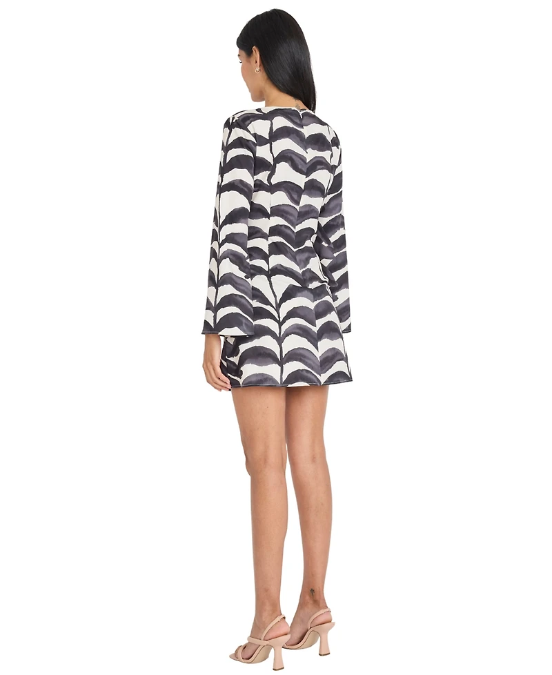 Donna Morgan Women's Long-Sleeves Mini Dress