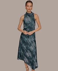 Donna Karan New York Women's Sleeveless High Neck Midi Dress