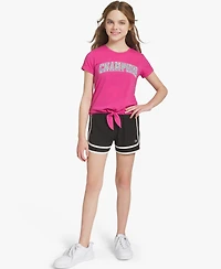 Champion Girls' 7-16 Two-Tone Varsity Pull-On Shorts