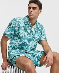 Mode of One Men's Liquid Camo Camp Swim Shirt, Macy's Exclusive