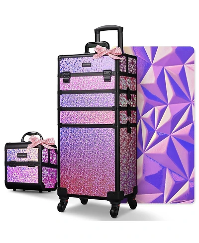 Byootique Makeup Train Case Kit with Cube Case Cosmetic Organizer Mermaid