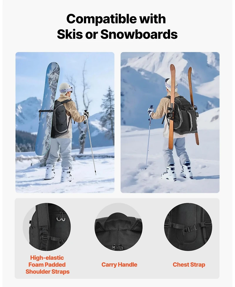 Mecale 65L Ski Waterproof Boot Bag Travel Backpack