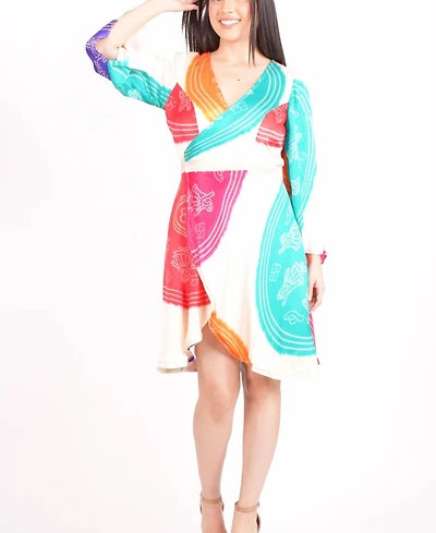 Raas Women's Isla Bandhani Wrap Dress