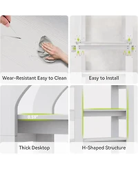 Tribesigns 5-Tier Bookshelf, Arch-Shaped Racks, Tall Standing Wooden Bookcase Display Shelf Modern Storage Solution