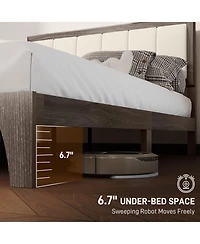 Homcom Full Size Bed Frame with Headboard Platform Bed Frame Charcoal