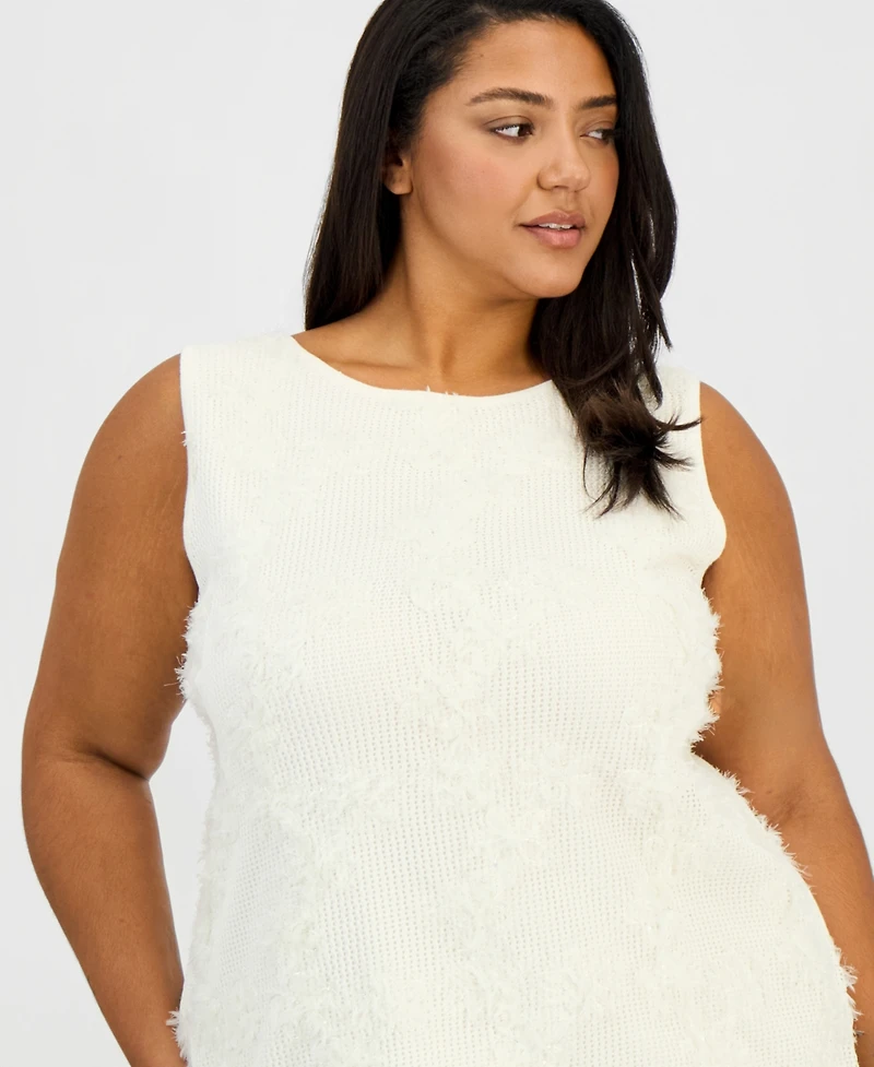 Anne Klein Plus Floral Applique Tank Top