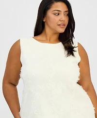 Anne Klein Plus Floral Applique Tank Top