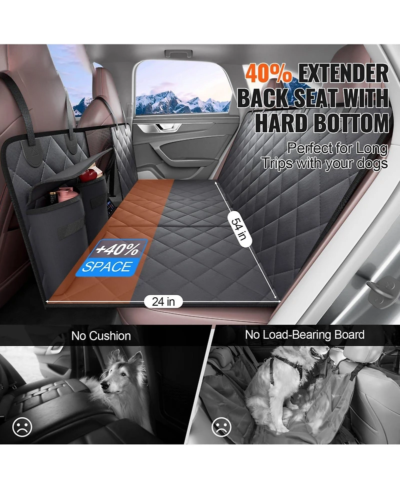 Cozito Waterproof Dog Car Seat Cover for Back Seat, 54 x 24 in, 600D Heavy-Duty Protection for Cars