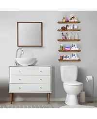 Sorbus 5 Pack 16 Inch Sorbus Long Floating Wall Shelves for Bedroom, Decor, Kitchen, Living Room - for Trophies, Frames