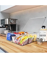 Sorbus 12 Compartments Tea Bag Organizer - Stores Tea Bags, Drink Packets, Condiments, and More