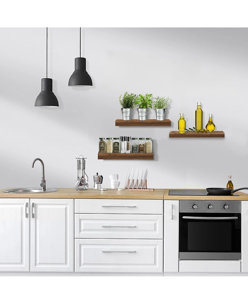 Sorbus 3 Pack 16 Inch Floating Shelves - for Bedroom, Kitchen, Living Room, Office, etc