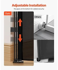 Cozito Retractable Baby Gate, 34 in Tall, Extends up to 110 in Wide, Mesh Safety Gate for Kids/Pets, Easy Install for Stairs & Doorways, Black