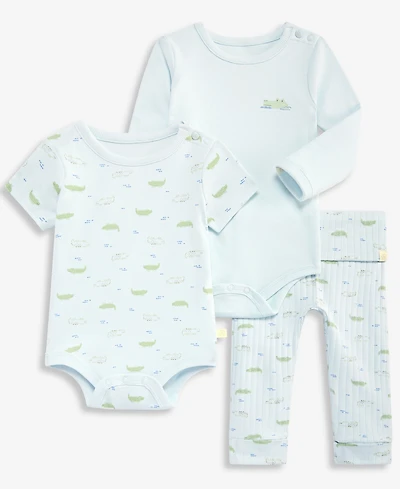 First Impressions Everyday Baby Essentials Boys' Gator Print Bodysuits and Pants, 3-Piece Set, Macy's Exclusive