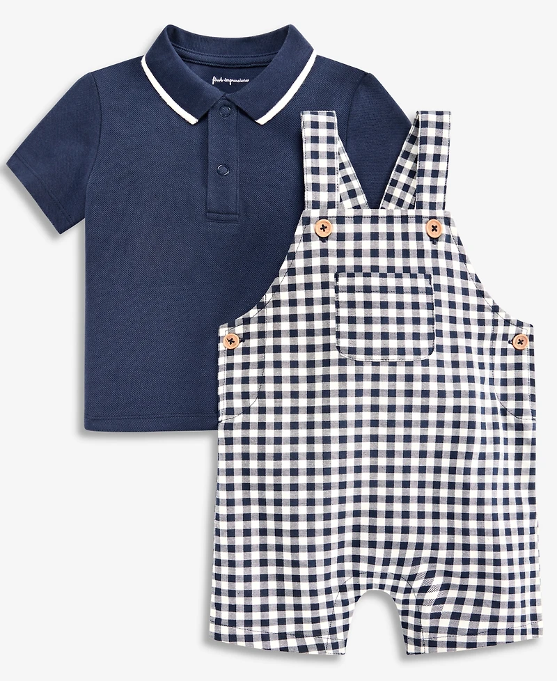 First Impressions Baby Boys' Polo Shirt & Shortall, 2-Piece Set, Macy's Exclusive