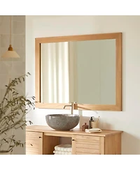 Tikamoon Solid Teak Wood Mirror 120x90 cm Wall Hanging Bathroom Living Room