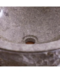 Tikamoon Genuine Marble Washbasin Hand-carved Design Rustic and Smooth Bathroom