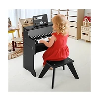 Hongge Kids Digital Piano Keyboard with Lighted Teaching Mode and Stool