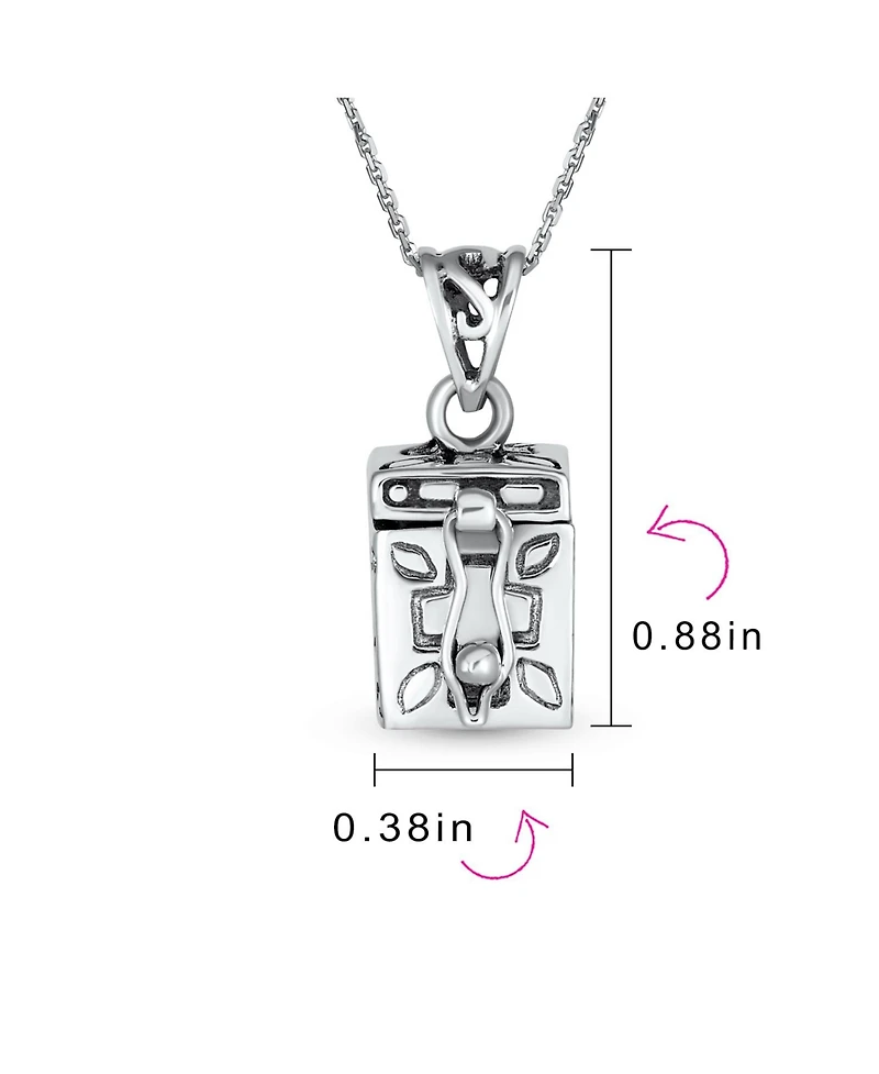 Bling Jewelry Religious Ichthys Jesus Locket Box Pendant Sterling Silver Momenta Holder