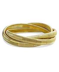 Bling Jewelry Serpenti Omega Cobra Bangle Interlocking Bracelet Gold Plated Large Wrist 8.5"