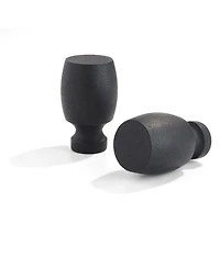 Town & Country Luxe Modern Smooth Edge Cylinder Single Curtain Rod and Finial, Adjustable Length 66”-120”