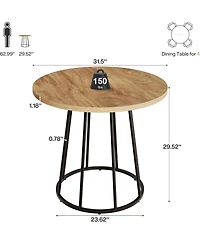 Tribesigns Industrial Round Dining Table, 31.5-Inch Wood Kitchen Table for 2-4 People, Small Circle Kitchen & Dining Room Furniture