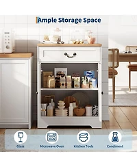 Gaomon 29" Modern Farmhouse Sideboard Buffet Cabinet with Drawer & Adjustable Shelves, Small Kitchen Storage Cabinet for Dining Room or Coffee Ba