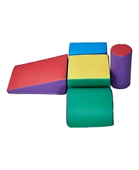 Mecale Foam Climbing Toys, 5-Piece Set, Pu Leather Soft Play Blocks, Indoor Climb & Crawl Set, Easy Clean, 6M-3Y