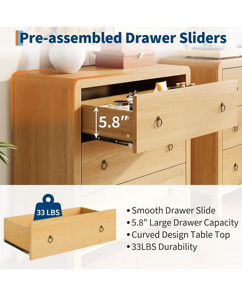 gaomon 3-Drawer Modern Bedroom Dresser Chest Closet Storage Cabinet Organizer for Bedroom, Living Room, Hallway, Office