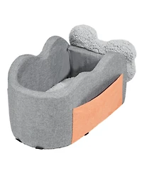 Cozito Center Console Dog Car Seat for Small Dogs, Booster for Armrest w/ Clip-On Leash, Adjustable Straps