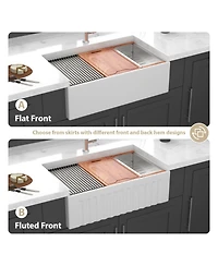 flynama 30x20x10inch White Farmhouse Sink Porcelain Ceramic Single Bowl Workstation Kitchen Sink