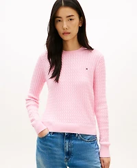 Tommy Hilfiger Women's Fine Gauge Cable Crewneck Top