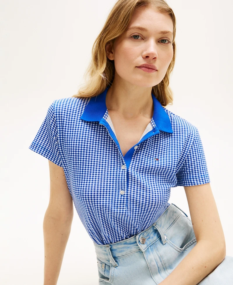 Tommy Hilfiger Women's Classic Pique Printed Short-Sleeve Polo Top