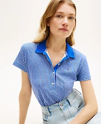 Tommy Hilfiger Women's Classic Pique Printed Short-Sleeve Polo Top