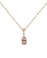 Macy's Morganite (1 ct. t.w.) & Diamond Accent Pendant Necklace in 10k Rose Gold